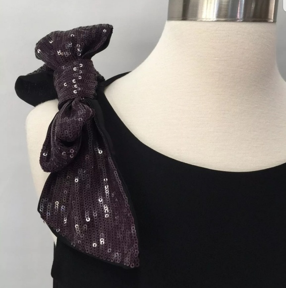 J. Crew Womens Black Shoulder Bow Drapey top - Picture 7 of 8